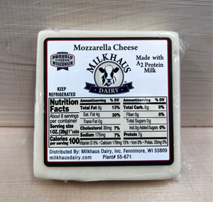 A2 Mozzarella Cheese - Back of Block