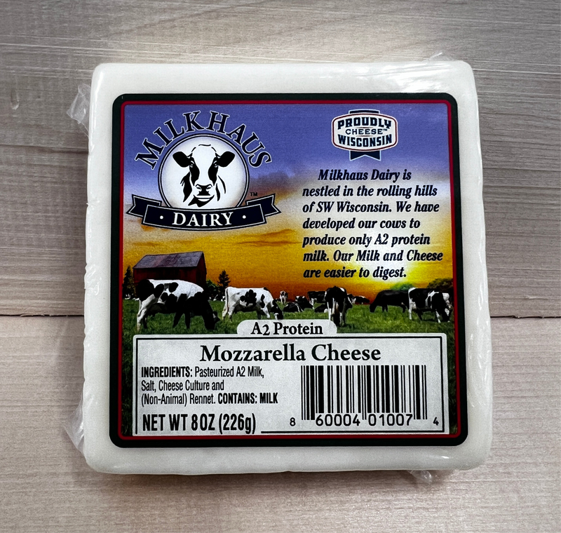 A2 Mozzarella Cheese - Front of Block