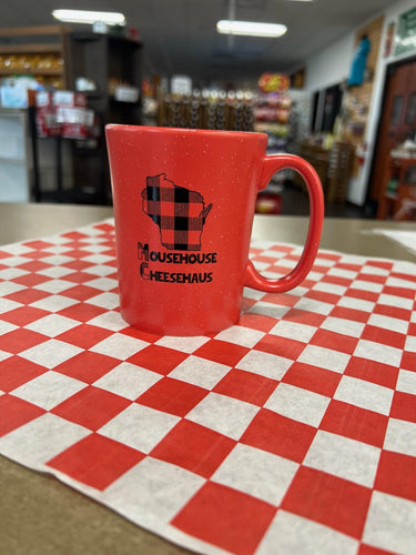 Red Plaid WI Mousehouse Mug