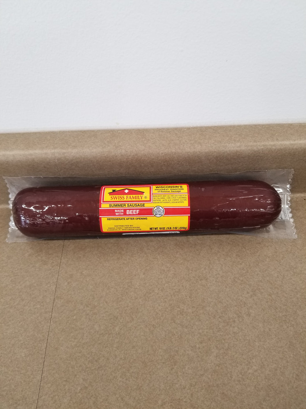 Swiss Family Beef Summer Sausage, 18oz