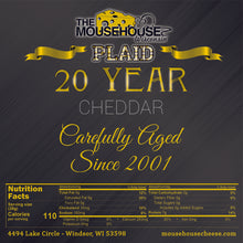 Load image into Gallery viewer, 20 Year Plaid Aged Cheddar - 8 ounces