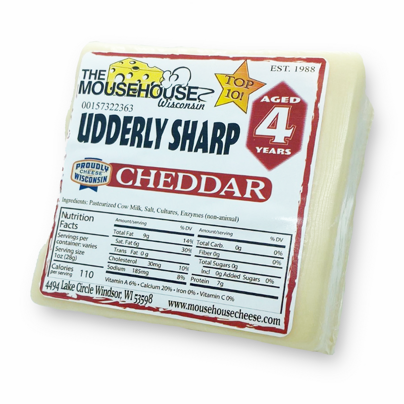 4 Years Aged Udderly Sharp Cheddar