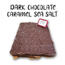 Load image into Gallery viewer, Dark Chocolate Caramel Sea Salt Fudge (1/2 Pound)