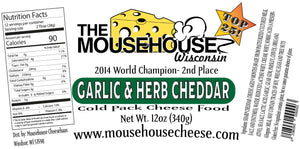 Garlic & Herb Cheddar 12oz Spread Label