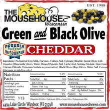Load image into Gallery viewer, Green &amp; Black Olive Cheddar
