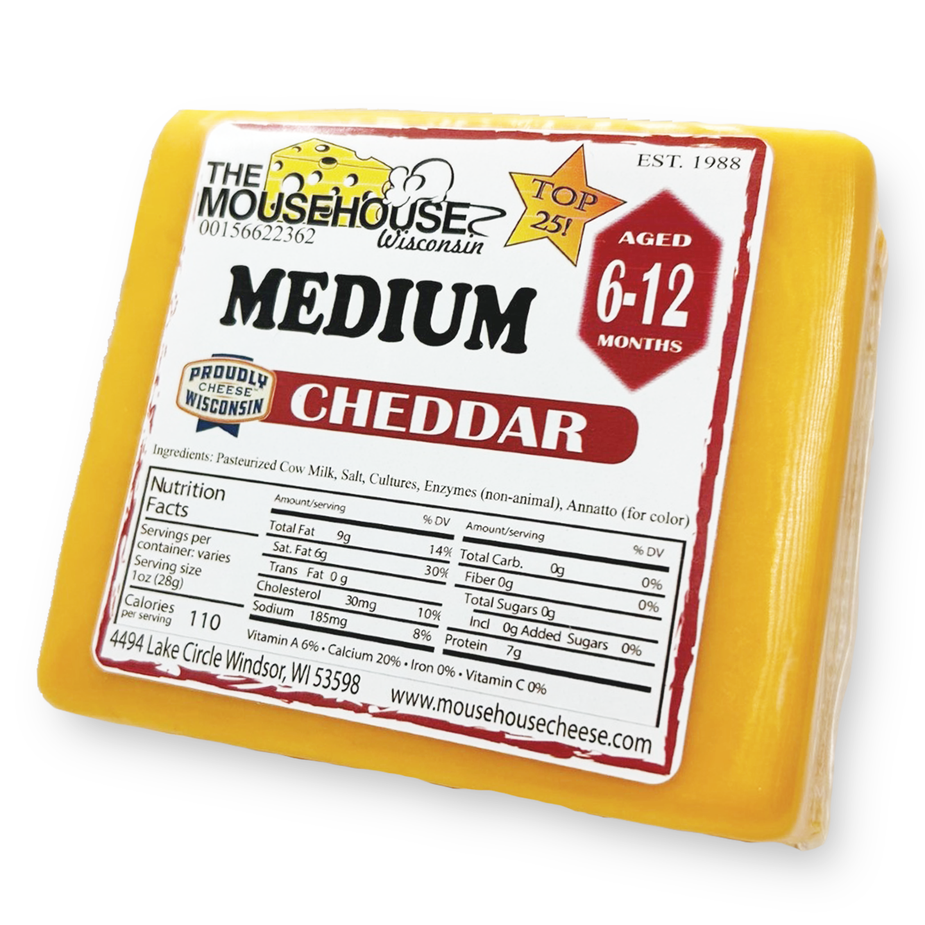 Buy Medium Wisconsin Cheddar Cheese Online