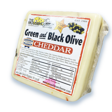 Load image into Gallery viewer, Green &amp; Black Olive Cheddar