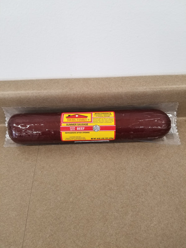 Swiss Family Beef Summer Sausage 18oz